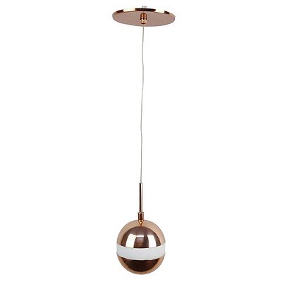 Pendente Globo 5421 10x16cm Cobre Brilho para 1 Lampada G9