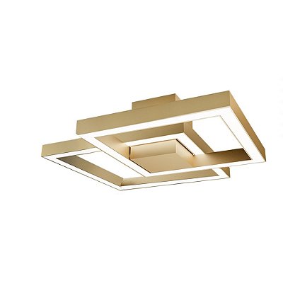 Plafon Fit Dourado 700 DO 41x41x13,2cm com Led Integrado 50w 3000k Bivolt