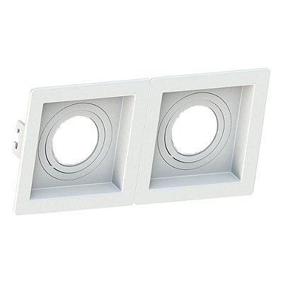 Embutido Duplo 330.2075 Recuado Branco 34x17cm para 2 Lampadas PAR30