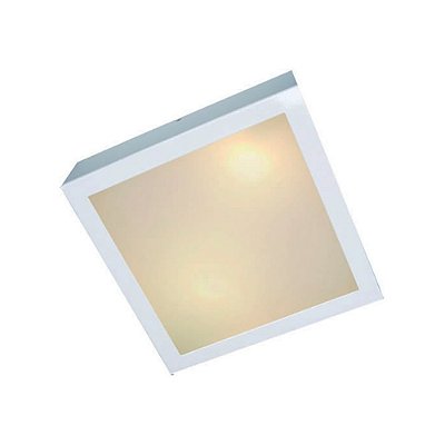 Plafon Quadrado 1320 Branco 25X25x8cm Branco para 2 Lampadas E27
