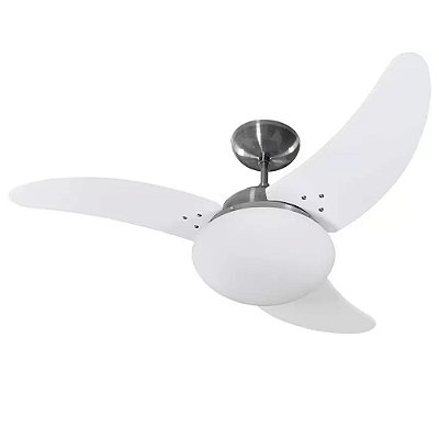 Ventilador Branco Aco Escovado Solano 3 Pas para 2 Lampadas E27 127v