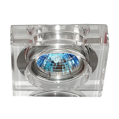 Embutido Quadrado Cristal YD631A Shine 10x10x2,5cm para 1 Lampada GU