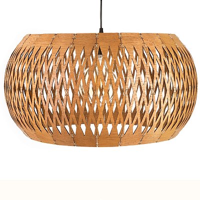Pendente Imbuia 60x30cm  para 1 Lampada E27 Bivolt