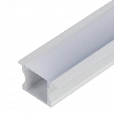 Perfil Embutido Branco para Fita de Led 24x15x100cm sem Presilhas