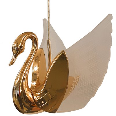 Pendente Cisne DCD00272 22x17cm Dourado com Led Integrado 6w 3000k Bivolt