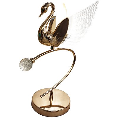 Luminaria de Mesa Cisne Dourado DCT00274 25x22x39cm com Led Integrado 6w 3000k