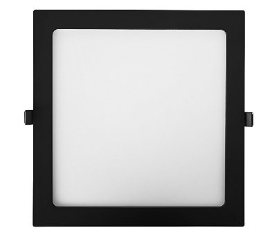 Painel Embutido Preto Quadrado 29x29cm com Led Integrado 24w 4000k Bivolt