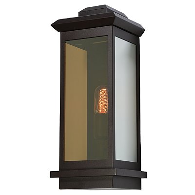 Arandela Toscana Trap Preto com Vidro Espelhado Champanhe 18x45cm para 1 Lampadas E27