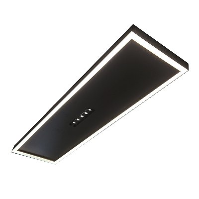 Plafon Elegance Preto 80x25x40cm com Led Integrado 39w 3000k Bivolt