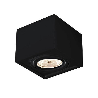 Plafon Box Recuado 4024 12x12x12cm Preto para 1x Lampada PAR20