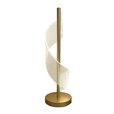 Luminaria de Mesa LMA001 Dourado Transparente 45x17x15cm com Led Integrado 5w 3000k Bivolt