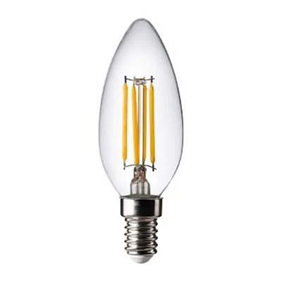 Lampada Vela Filamento Transparente Dimerizavel 4w 2400k E14 127v