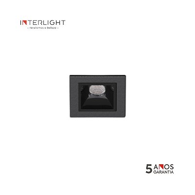 Embutido fixo 4991 Picco Home Preto 4,5x4,5x3,4cm com Led Integrada 3w 2700k Bivolt