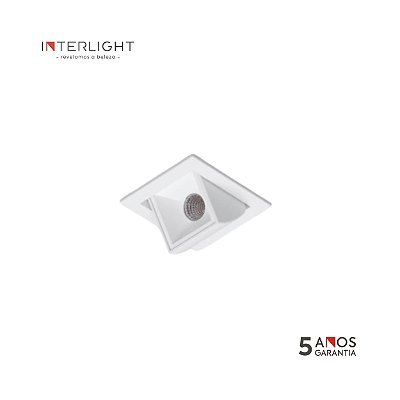 Embutido Orientável 4581 Picco Home Branca 4,7x4,9x5,2cm com Led Integrada 3w 2700k Bivolt