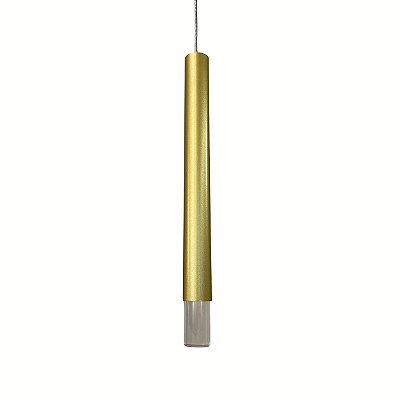 Pendente 9813/25 25x220cm Champanhe com Acrilico para 1 Lampada G9 Bivolt