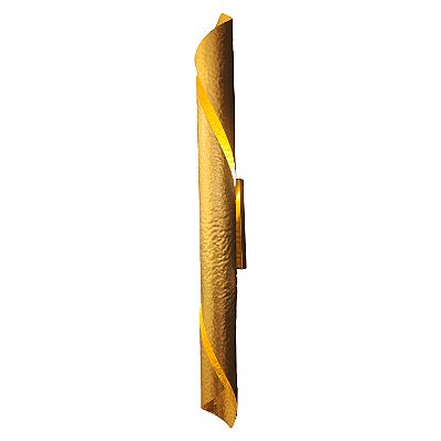 Arandela Folha de Ouro Martelado 90x37cm Dourado com Led Integrado 5w 2700k 110v