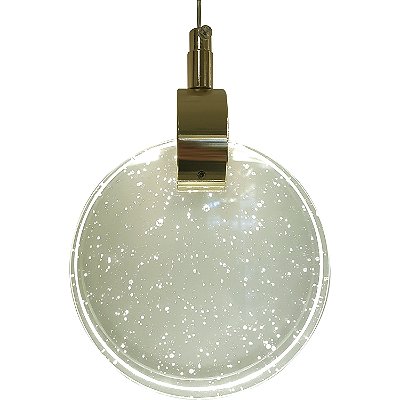 Pendente Dourado Cristal Redondo 13cm com Led Integrado 5w 3000k Bivolt
