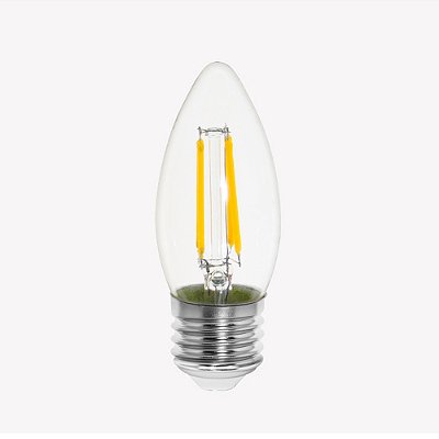 Lampada Vela Filamento Led 4w 2400k E27 Bivolt