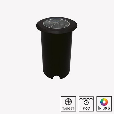 Balizador 33709 Pro Preto 6x9cm com Led Integrado 10w 3000k IP67 Bivolt