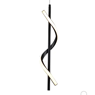 Pendente Worm Preto 40x12x12cm com Led Integrado 10w Multi Temperatuda Bivolt
