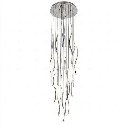 Pendente DCD06227 Cromado Ø60x300cm com Led Integrado 205w 3000k Bivolt