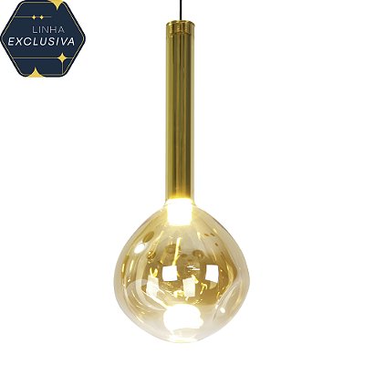 Pendente HPD18026 Champanhe Ø15cm com Led Integrado 4w 3000k Bivolt