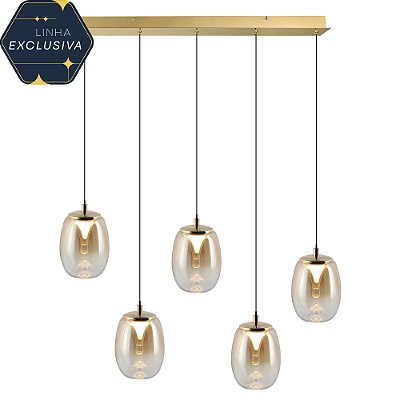 Pendente HPD1805 Ambar Base 85cm com Led Integrado 25w 3000k Bivolt