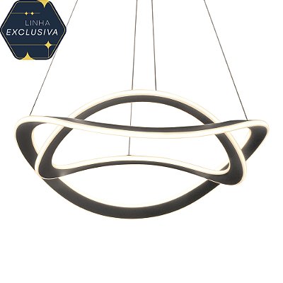 Pendente HPD6235 80cm Preto com Led Integrado 180w 3000/4000k Bivolt