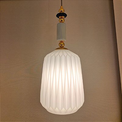 Pendente HPD7802 Ø20cm Branco para 1 Lampada E27 Bivolt