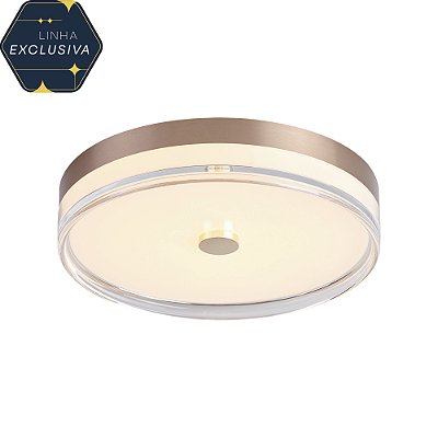 Plafon HPF6204 30cm Cafe com Led Integrado 40w 3000/4000k Bivolt
