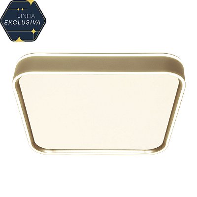 Plafon HPF6224 50cm Dourado com Led Integrado 116w 3000/4000k Bivolt