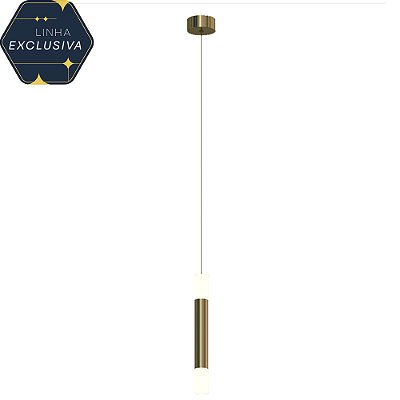 Pendente HPD2021 34cm Dourado com Led Integrado 10w 3000k Bivolt