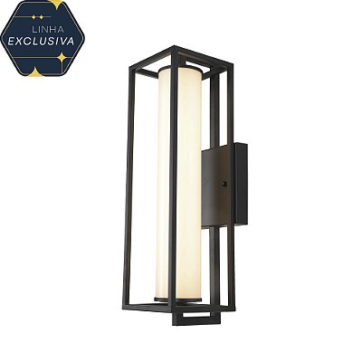 Arandela HAR9250 50cm Preta com Led Integrado 17w 3000k IP65 Bivolt