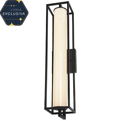 Arandela HAR9270 70cm Preta com Led Integrado 25w 3000k IP65 Bivolt