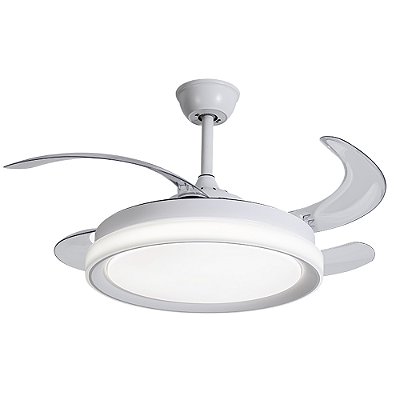 Ventilador Plafon AIR Plus Branco com Pa Retratil Controle Remoto e Led Integrado Multicolor