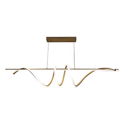 Pendente QD05374 120x120cm Dourado com Led Integrado 72w 3000k Bivolt