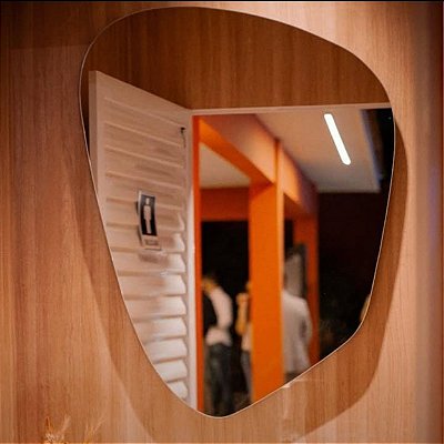 Quadro Espelho ARA Organic Prata Lapidado