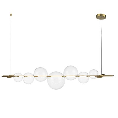 Pendente Zeep Dourado e Transparente 25X153cm  c/ LED 12W 3000K