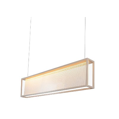 Pendente 6588 Almenara Retangular Dourado 120x25x10cm com LED 20,7w 3000k 127v