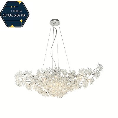 Pendente HPD9105 Cromado com Cristal 1.50 metros para 15 lampadas G9