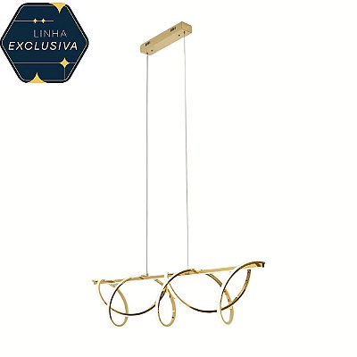Pendente HPD3612 Dourado Inox 120cm c/ 2 metros de cabo c/LED 3000K