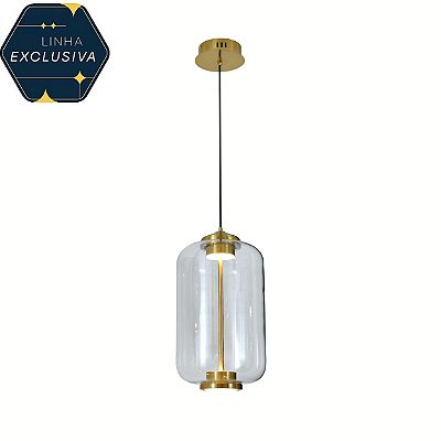 Pendente Vidro HPD7977 20cm de Diametro c/ 1,50 Metros de Fio com LED 3000K