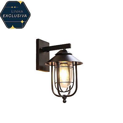 Arandela HAR0865 Preta para 1 lâmpada E27