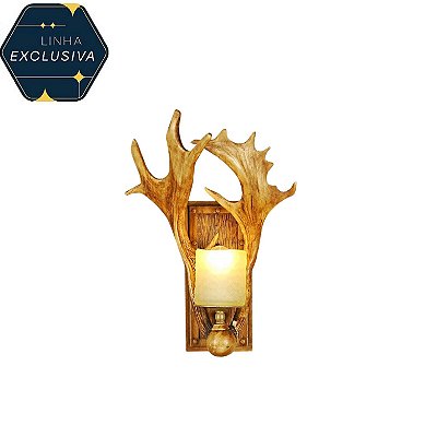 Arandela Medeira Resina HAR1010/1 para 1 lâmpada E14