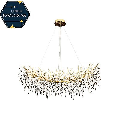 Pendente HPD3625  Dourado Cristal com 1.40m para 16 lâmpadas G9