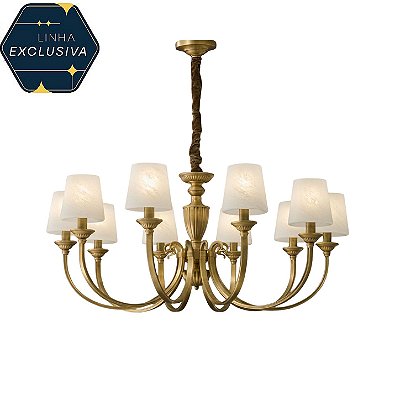 Lustre Vintage com 10 braços HPD7540 Bronze 120x45 para 10 lâmpadas E14