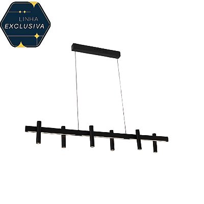 Pendente HPD2029 1.20x10x1.50 Preto c/ LED 70w 3000k