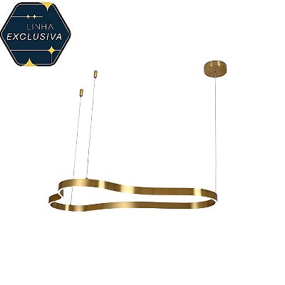 Pendente HPD2019 Dourado com 1 Metro Led Integrada 40w Bivolt