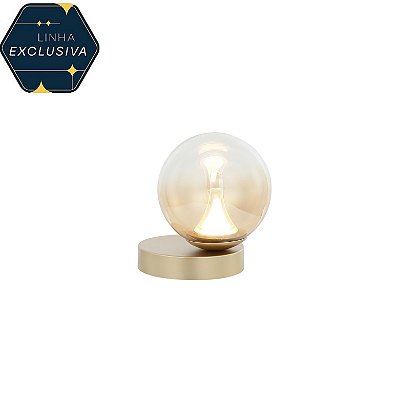 Abajur HAB1889 Dourado com Vidro c/ Led 5w 3000k Bivolt