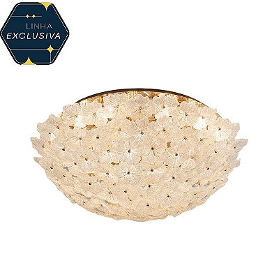 Plafon Flores HPF4324 Dourado 80cm para 21 lâmpadas E14
